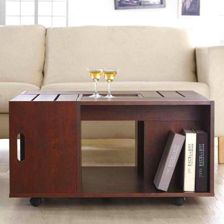 Indispensable vintage walnut coffee table for living room